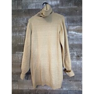Princess Polly Turtleneck Sweater Dress Womens S/M Tan Beige